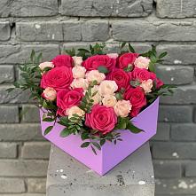 Цветочная композиция из Розы в коробке в Бережки