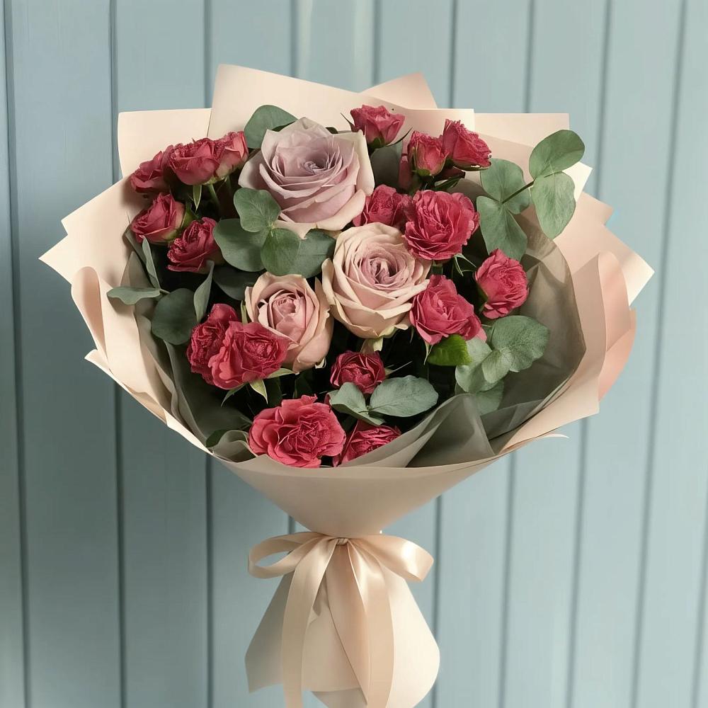 Букет цветов из: Гвоздики и Розы в Бережки