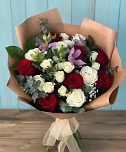 Букет цветов из:  Розы и Альстромерии #REPLACE_PRED# Бережки