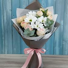 Букет цветов из:  Хризантемы и Розы в Бережки