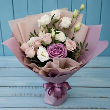 Букет цветов из:  Розы и Лизиантусы в Бережки
