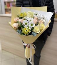 Букет цветов из:  Альстромерии, Розы и Хризантемы #REPLACE_PRED# Бережки