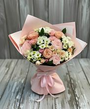 Букет цветов из:  Гвоздики, Розы и Хризантемы в Бережки