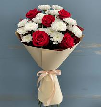 Букет цветов из:  Розы и Хризантемы в Бережки