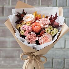 Букет цветов из:  Гвоздики, Хризантемы и Розы в Бережки