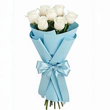 Букет 7 белых роз Проуд в Бережки