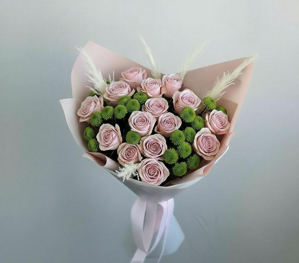 Букет цветов из: Розы и Хризантемы в Бережки