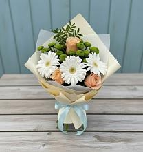 Букет цветов из:  Герберы, Розы и Хризантемы #REPLACE_PRED# Бережки