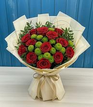 Букет цветов из:  Розы и Хризантемы в Бережки